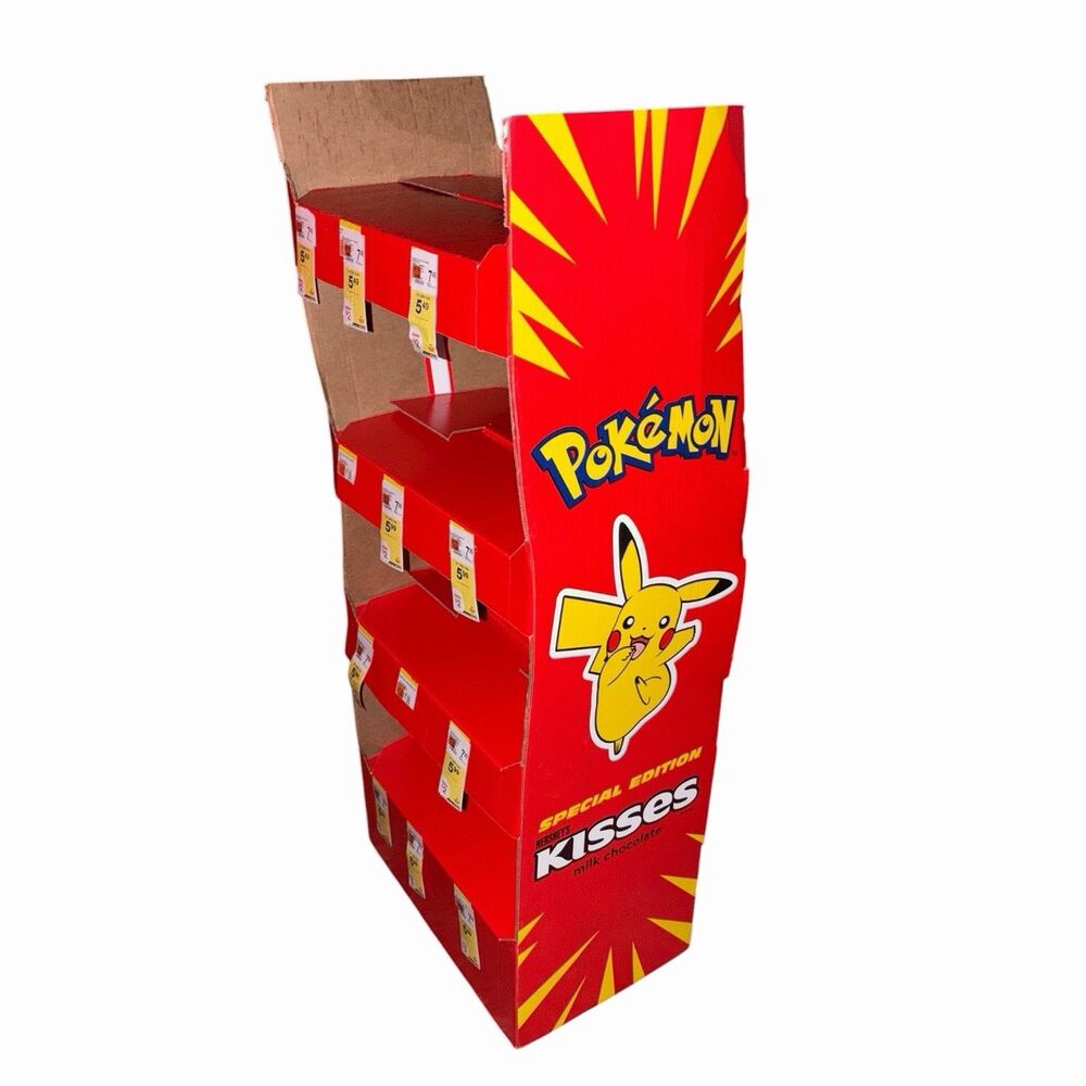 Pokémon Hershey Kiss Retail Store Cardboard Display Shelf Tall 4 Tiers Pikachu